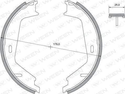 Ween 152-2438 - Kit ganasce, Freno stazionamento autozon.pro