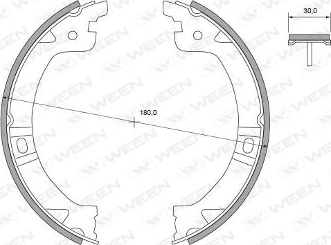 Ween 152-2500 - Kit ganasce, Freno stazionamento autozon.pro