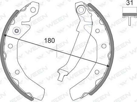 Ween 152-2006 - Kit ganasce freno autozon.pro