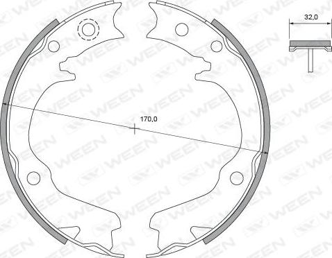 Ween 152-2119 - Kit ganasce, Freno stazionamento autozon.pro