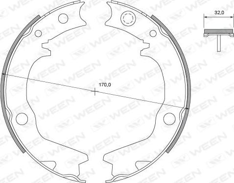 Ween 152-2135 - Kit ganasce, Freno stazionamento autozon.pro