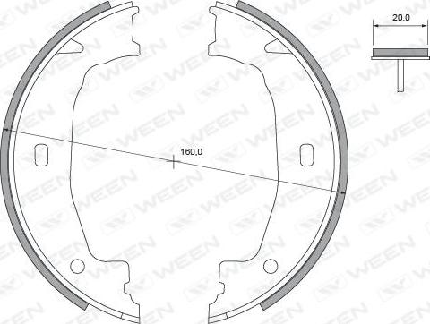 Ween 152-2345 - Kit ganasce, Freno stazionamento autozon.pro