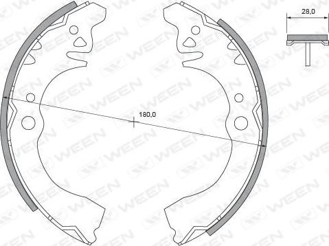 Ween 152-2327 - Kit ganasce freno autozon.pro