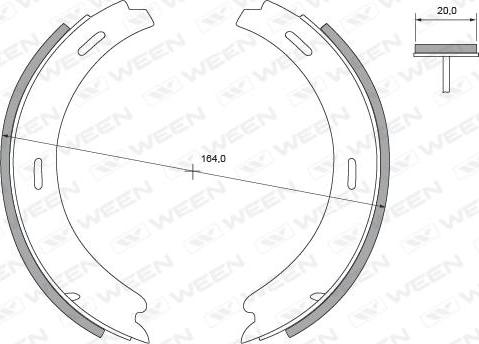 Ween 152-2296 - Kit ganasce, Freno stazionamento autozon.pro