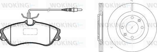 Woking 87343.00 - Kit freno, Freno a disco autozon.pro