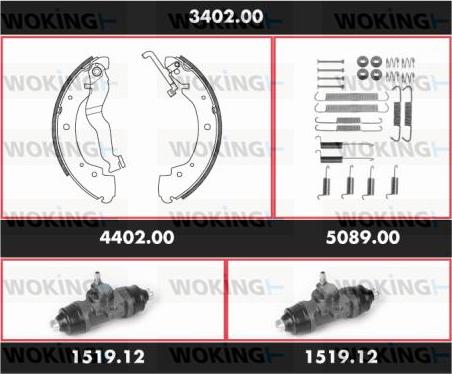 Woking 3402.00 - Kit ganasce freno autozon.pro