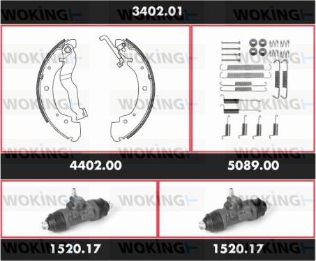 Woking 3402.01 - Kit ganasce freno autozon.pro