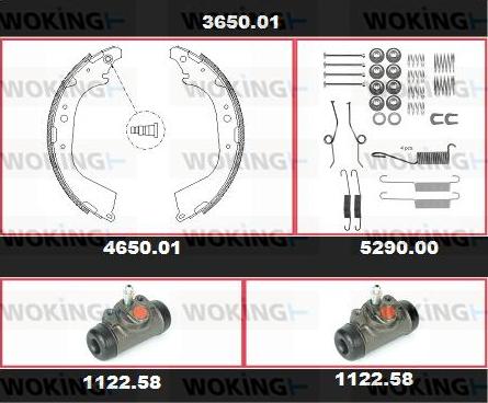 Woking 3650.01 - Kit ganasce freno autozon.pro