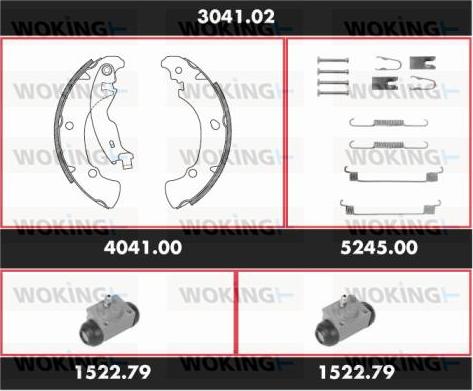 Woking 3041.02 - Kit ganasce freno autozon.pro