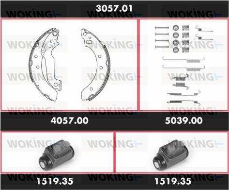 Woking 3057.01 - Kit ganasce freno autozon.pro