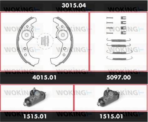 Woking 3015.04 - Kit ganasce freno autozon.pro