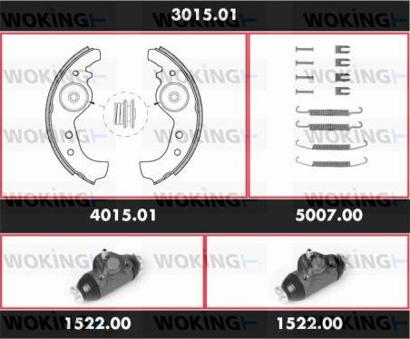 Woking 3015.01 - Kit ganasce freno autozon.pro