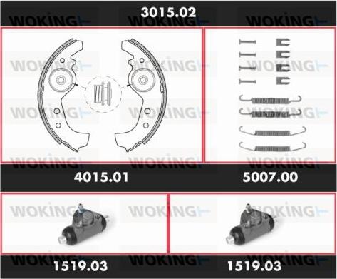 Woking 3015.02 - Kit ganasce freno autozon.pro