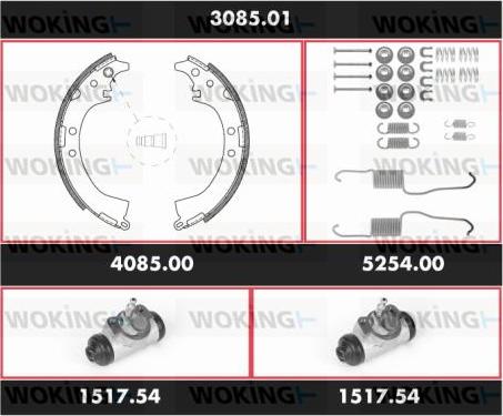 Woking 3085.01 - Kit ganasce freno autozon.pro