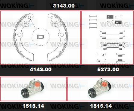 Woking 3143.00 - Kit ganasce freno autozon.pro