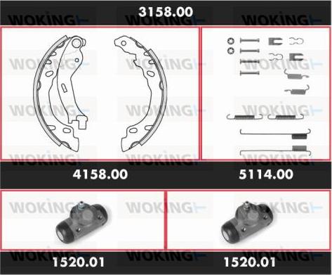 Woking 3158.00 - Kit ganasce freno autozon.pro