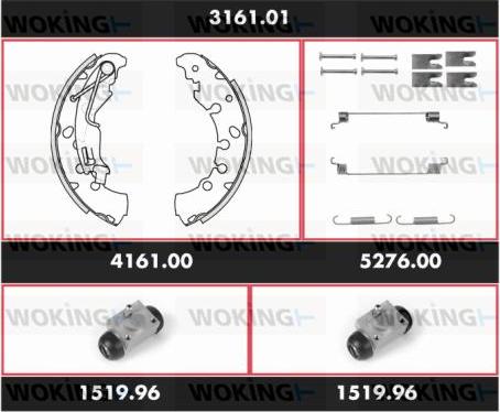 Woking 3161.01 - Kit ganasce freno autozon.pro