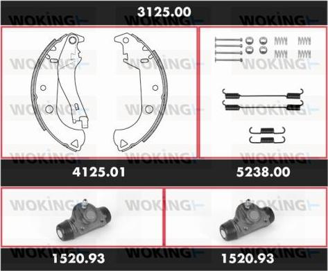 Woking 3125.00 - Kit ganasce freno autozon.pro