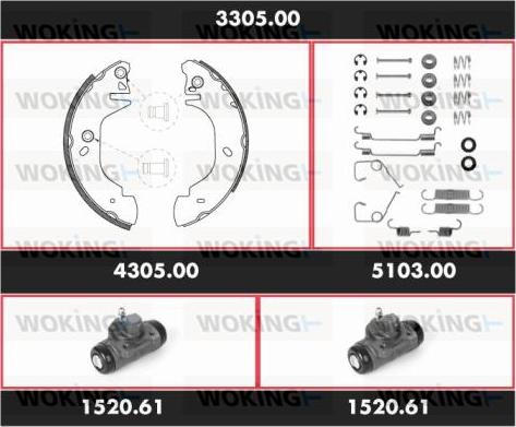 Woking 3305.00 - Kit ganasce freno autozon.pro