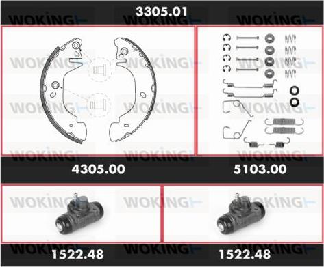 Woking 3305.01 - Kit ganasce freno autozon.pro