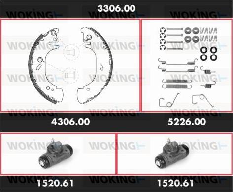 Woking 3306.00 - Kit ganasce freno autozon.pro