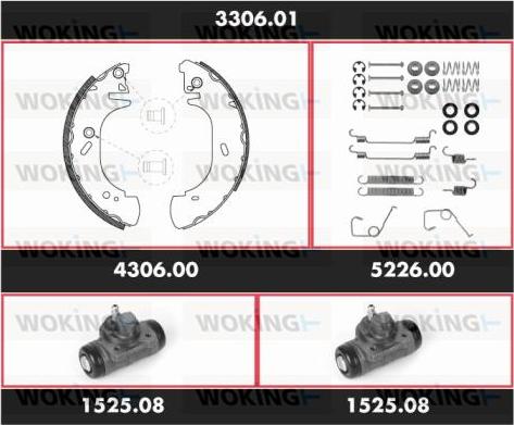 Woking 3306.01 - Kit ganasce freno autozon.pro