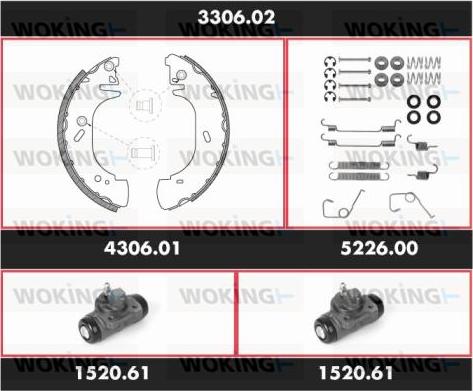 Woking 3306.02 - Kit ganasce freno autozon.pro