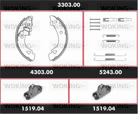 Woking 3303.00 - Kit ganasce freno autozon.pro