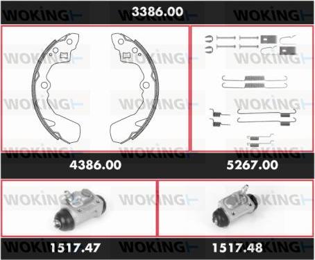 Woking 3386.00 - Kit ganasce freno autozon.pro