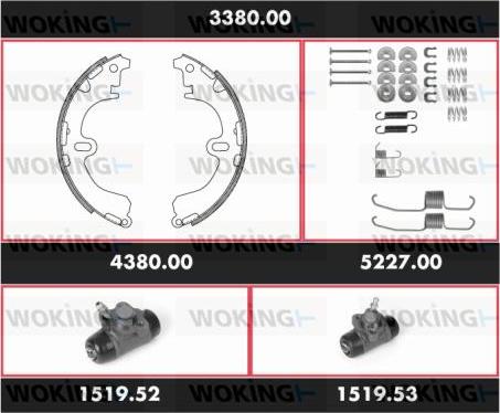 Woking 3380.00 - Kit ganasce freno autozon.pro