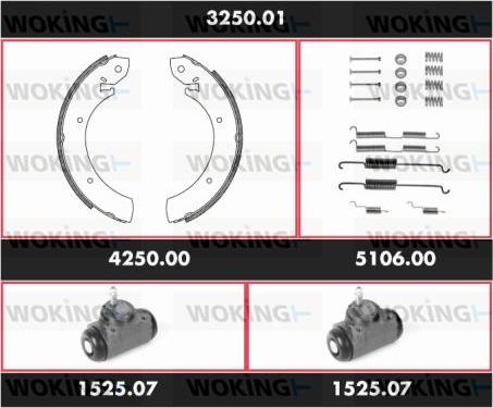 Woking 3250.01 - Kit ganasce freno autozon.pro