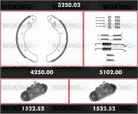 Woking 3250.02 - Kit ganasce freno autozon.pro