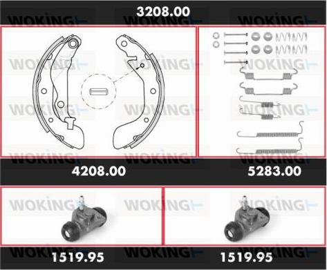 Woking 3208.00 - Kit ganasce freno autozon.pro