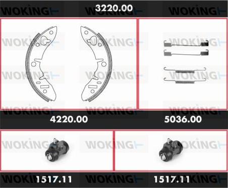 Woking 3220.00 - Kit ganasce freno autozon.pro