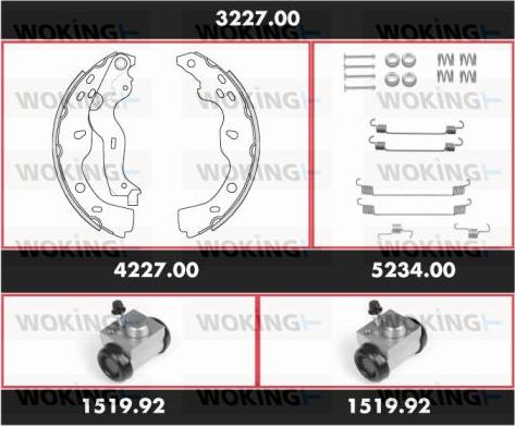 Woking 3227.00 - Kit ganasce freno autozon.pro