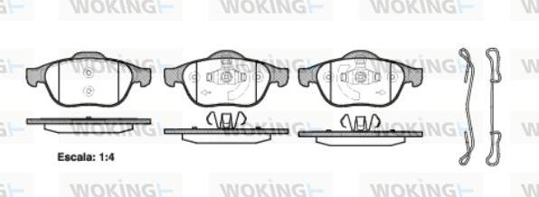 Woking P9433.20 - Kit pastiglie freno, Freno a disco autozon.pro