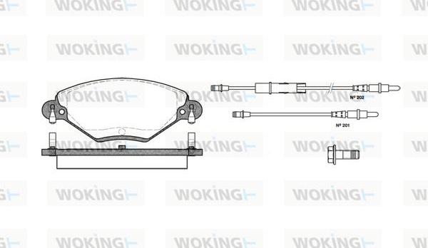 Woking P9283.04 - Kit pastiglie freno, Freno a disco autozon.pro