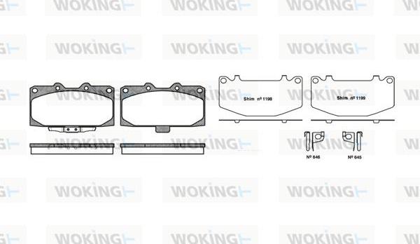 Woking P4993.12 - Kit pastiglie freno, Freno a disco autozon.pro