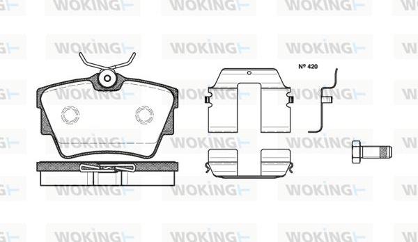 Woking P4913.20 - Kit pastiglie freno, Freno a disco autozon.pro