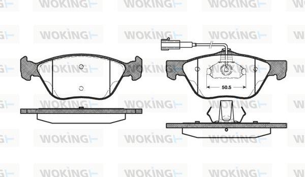 Woking P4893.32 - Kit pastiglie freno, Freno a disco autozon.pro