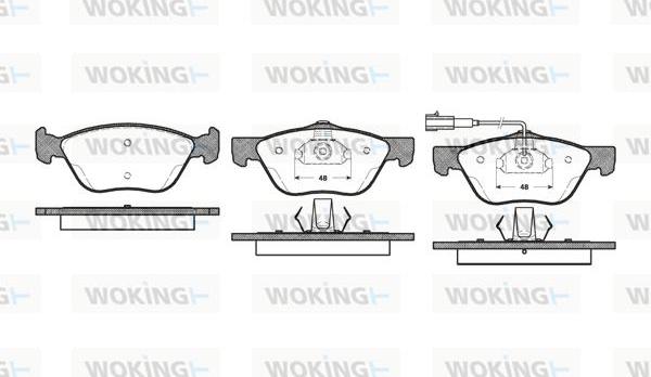 Woking P4893.21 - Kit pastiglie freno, Freno a disco autozon.pro