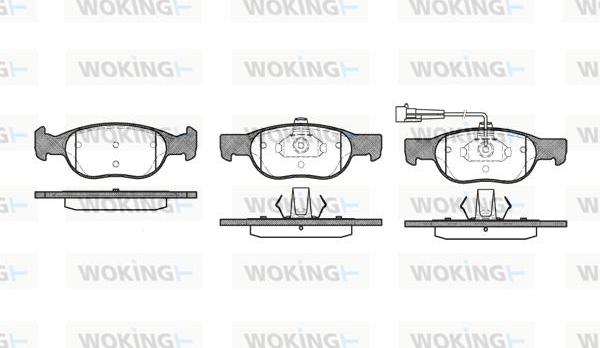 Woking P4883.11 - Kit pastiglie freno, Freno a disco autozon.pro