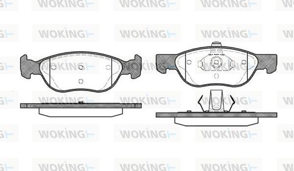 Woking P4873.00 - Kit pastiglie freno, Freno a disco autozon.pro