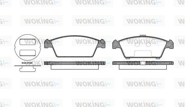 Woking P5593.00 - Kit pastiglie freno, Freno a disco autozon.pro