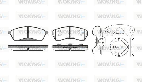 Woking P5883.00 - Kit pastiglie freno, Freno a disco autozon.pro