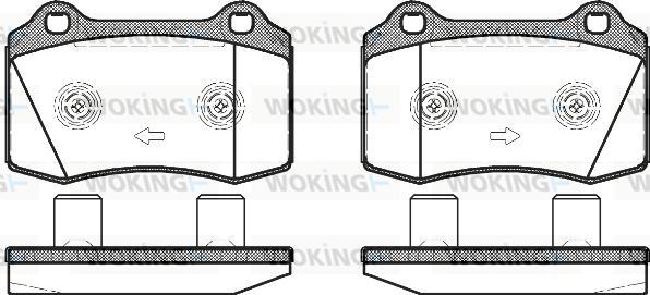 Woking P5343.58 - Kit pastiglie freno, Freno a disco autozon.pro