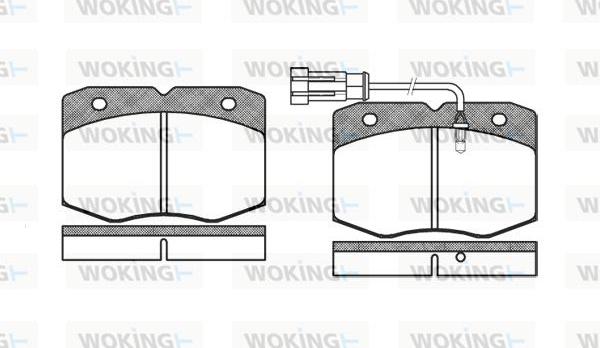 Woking P5353.12 - Kit pastiglie freno, Freno a disco autozon.pro