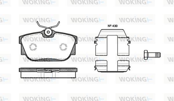 Woking P6673.10 - Kit pastiglie freno, Freno a disco autozon.pro