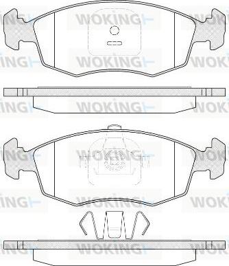 Woking P0723.35 - Kit pastiglie freno, Freno a disco autozon.pro