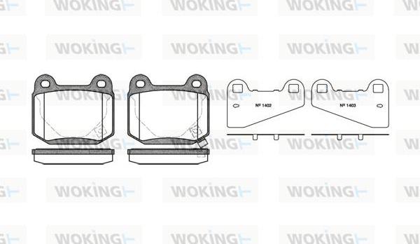 Woking P1143.52 - Kit pastiglie freno, Freno a disco autozon.pro